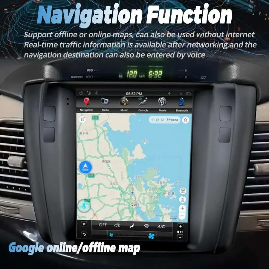 Android 14 Gps para coche DSP reproductor de Radio de vídeo Multimedia en salpicadero para Toyota Innova 2007-2014 navegación CarPlay pantalla Vertical