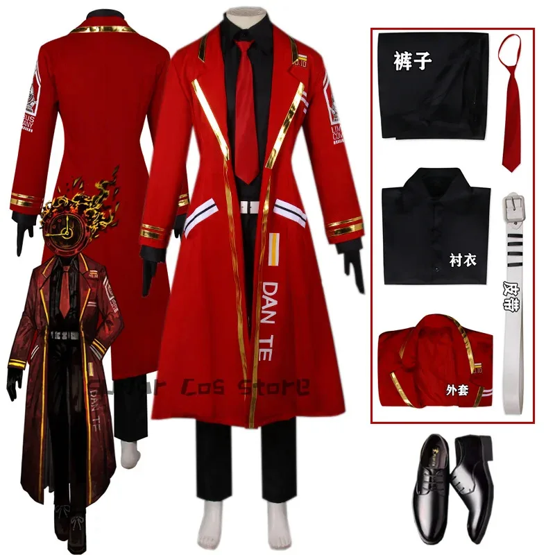 لعبة شركة ليمبوس دانتي أزياء تنكرية حمراء موحدة عباءة أنيمي لعب الأدوار كرنفال الهالوين عيد الميلاد الدعامة النساء الرجال Customx؛