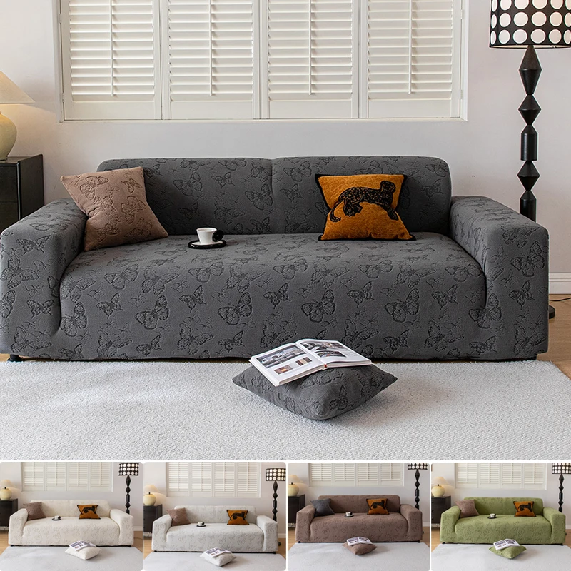 

2026 1pc Solid Color Butterfly Sofa Cover-Full Coverage Stretch Sofa Protector,Anti-Cat Scratch Sofa Protector,for All Seasons