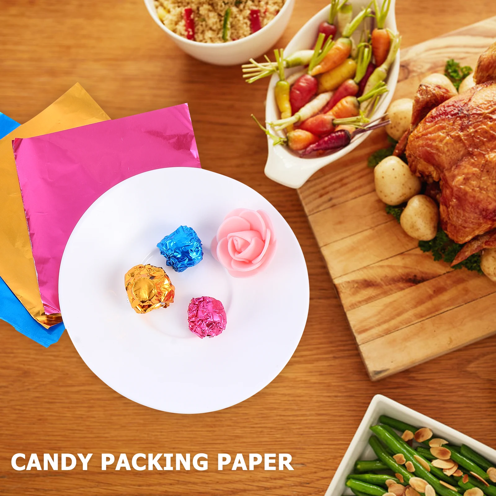 

900pcs Candy Wrapping Paper 9 Colors Aluminium Foil Packaging Baking Nougat Chocolate Snack Diy Party Supplies Food Safe