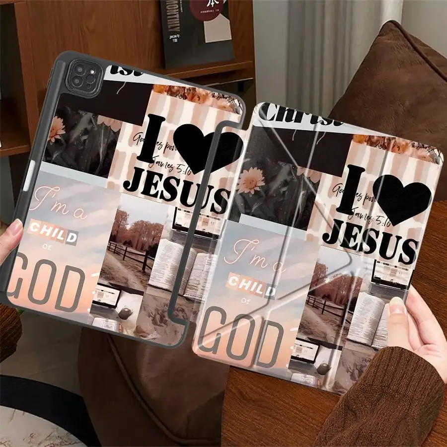

Jesus Collage Pattern Tablet Case For iPad Air 4 5 M3 M2 1 2 M4 11inch Pro 11th 10th 9th 8th 7th 12.9inch Mini 6 7 2025