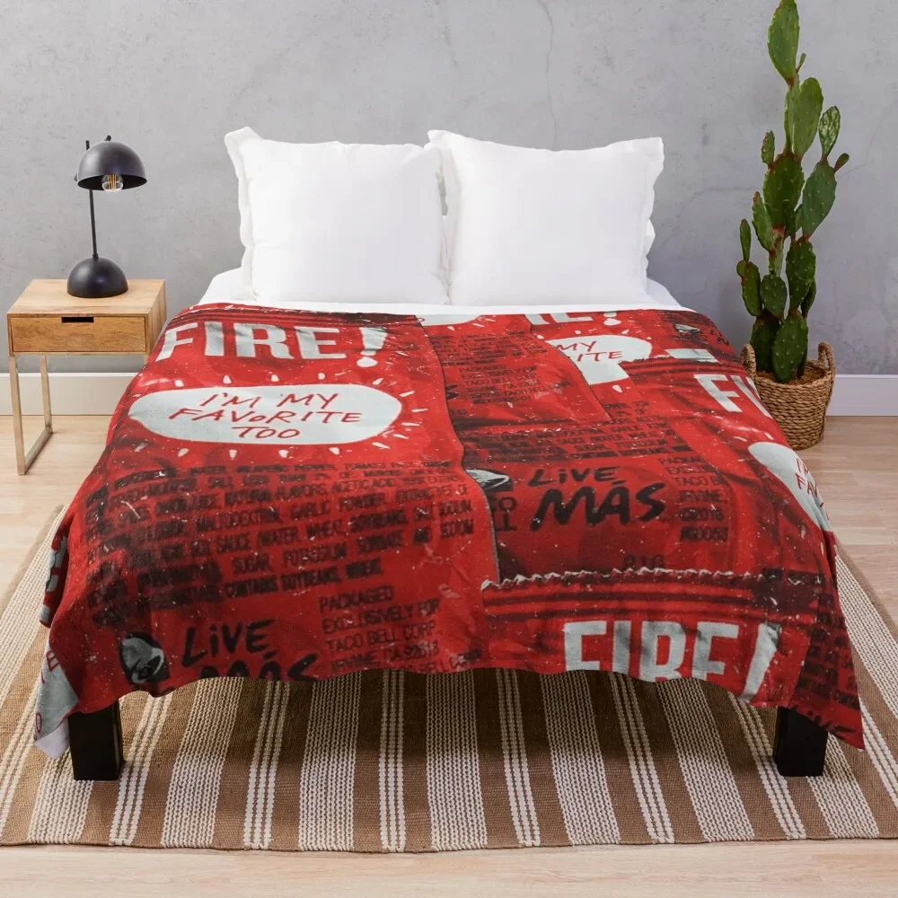 taco bell fire blanket Throw Blanket Retros funny gift Thins Bed Fashionable Luxury Designer Blankets