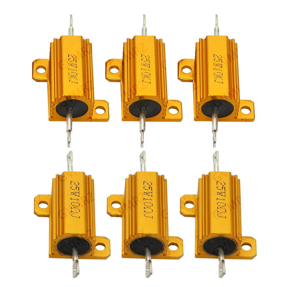 25W 0.22R Aluminum Case Power Resistor Wirewound Type Assorted Ohm Values for Electronic Circuits 10R 75R