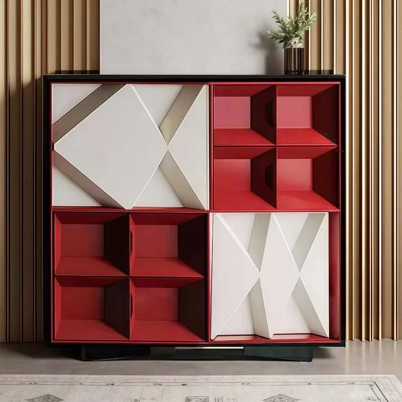 For Painted Side Cabinets, Modern Storage Lockers, Entrance Foyer Wall Decorative Cabinets, Solid Wood Porch Cabinets