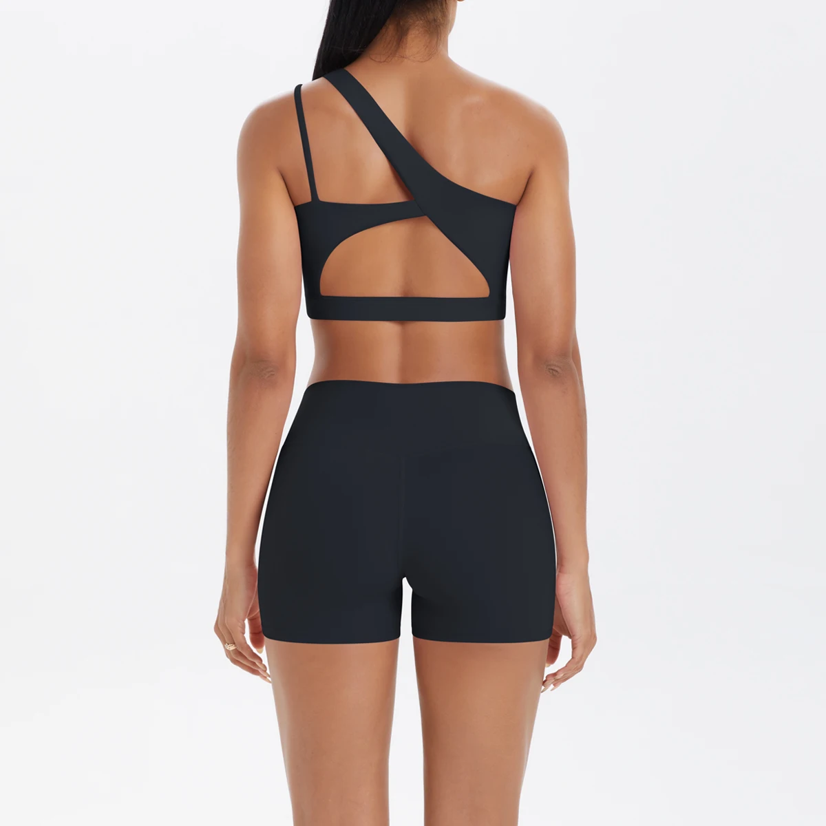 Yoga Anzug Sport Set Gym Sport Crop Tops Einfarbig Nylon Yoga Bh Laufen Radfahren Sport Gym Workout Yoga Shorts – Detail 8