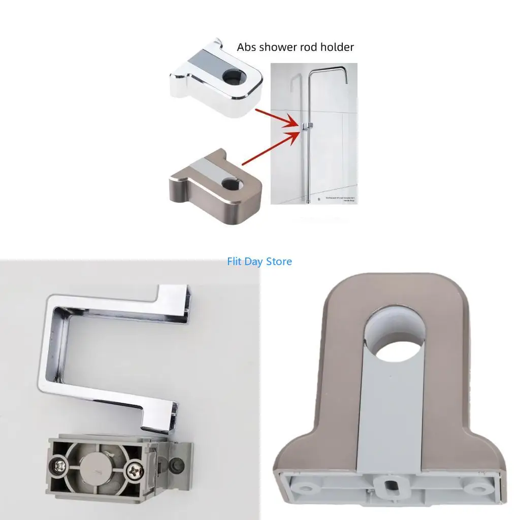 F92C Strong ABS Wall Mount Shower Rod Owner With Flexible Height Positioning