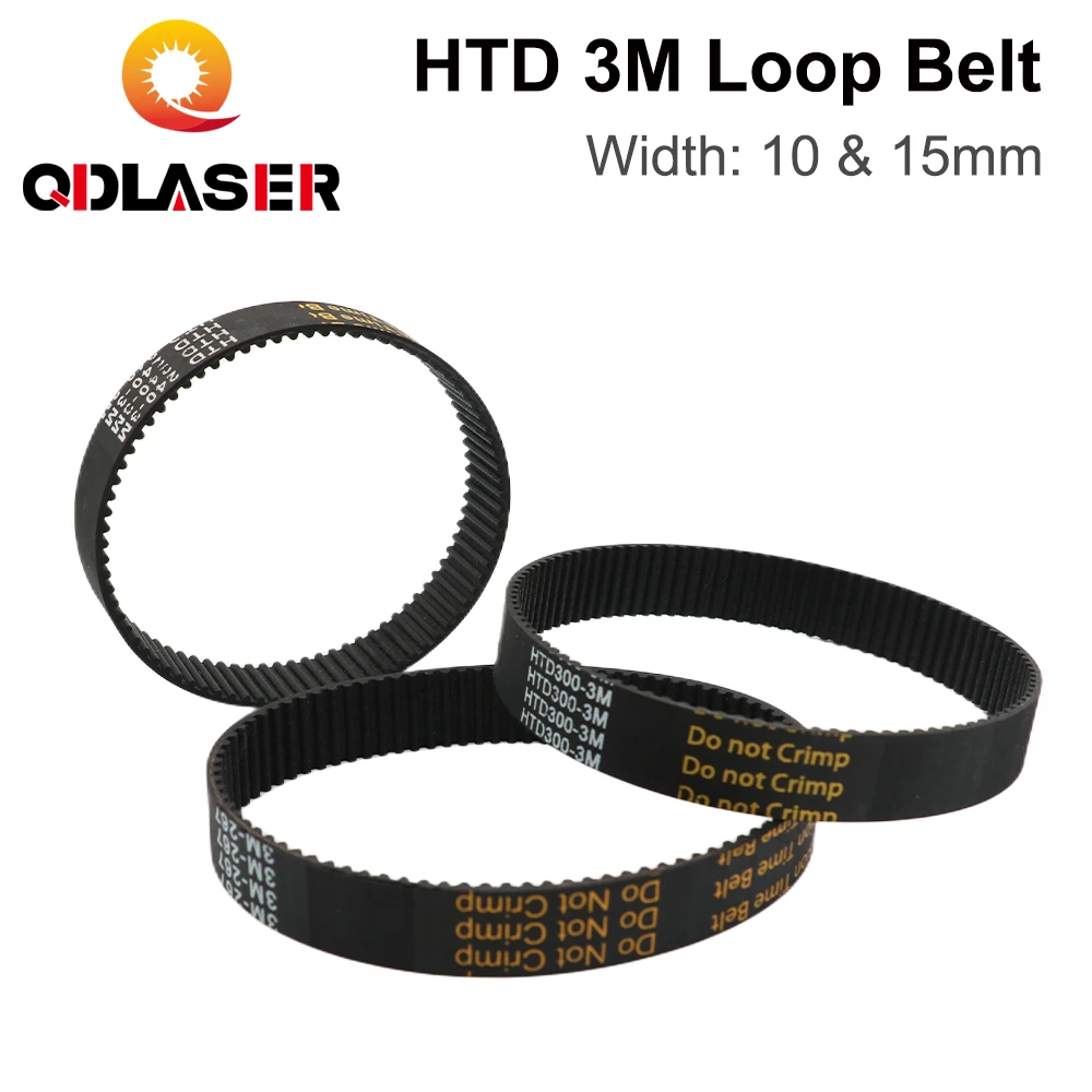 

QDLASER HTD 3M Loop Belt Width 10&15mm Belt Rubber Timing Belt Various Transmission for CO2 Laser Engraving Machine / 3D Printer