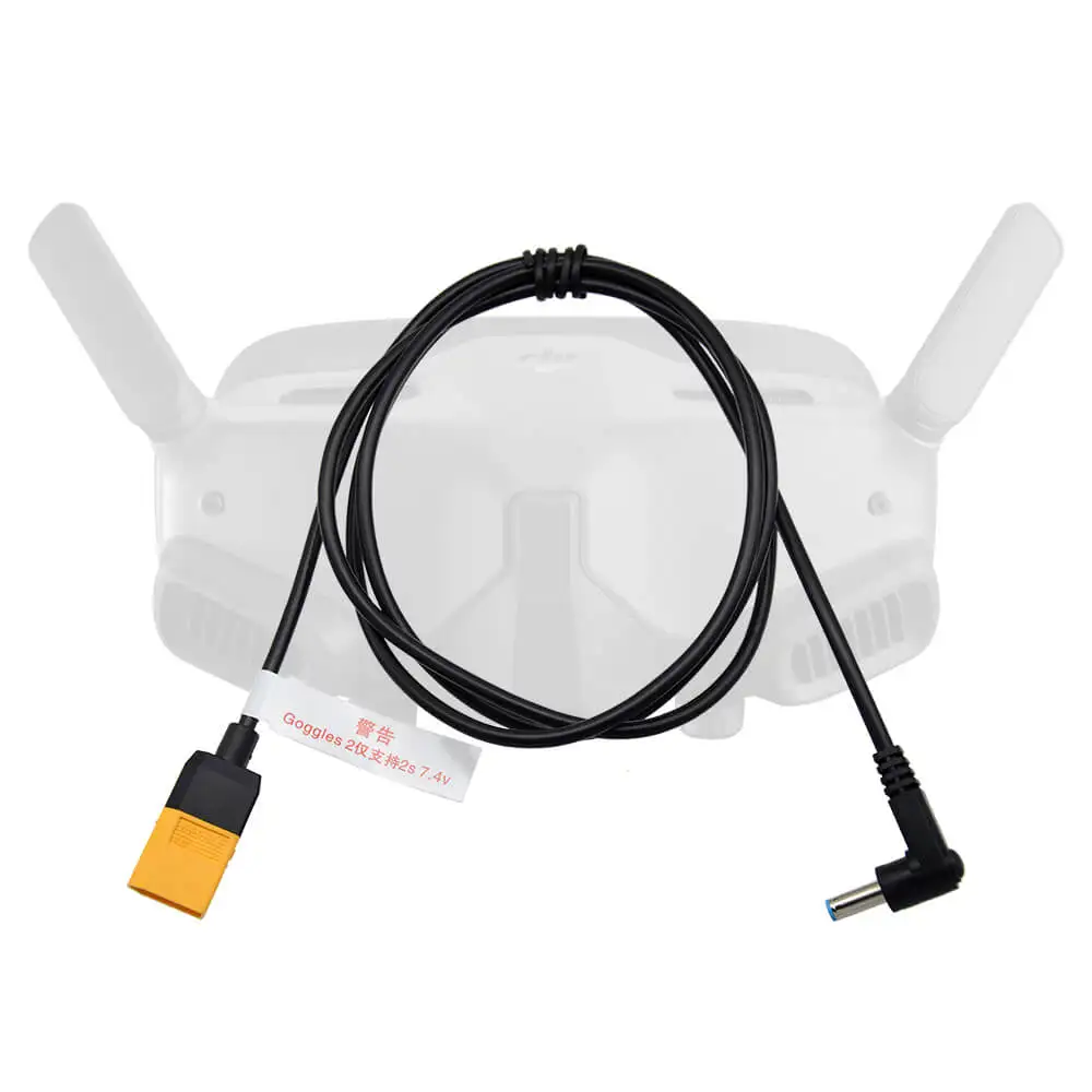 

1.2M Power Cable XT60 Male Plug To 4530 Connector Adapter Wire For DJI Avata Goggles 2 RC FPV Drone Glasses Parts