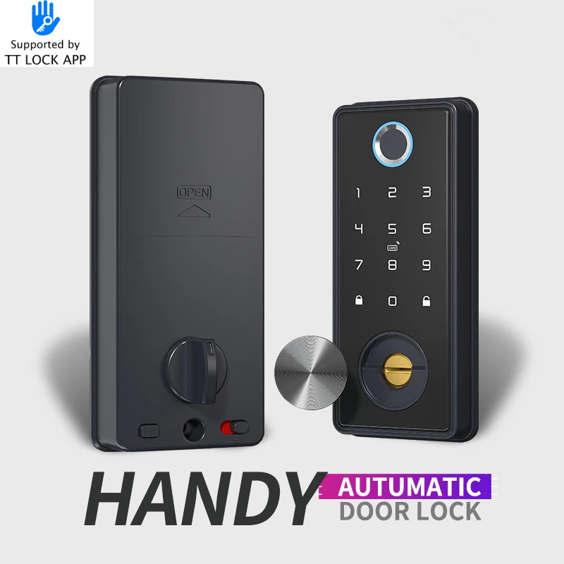 Smart Wooden Door Lock TTLOCK Bluetooth Lock Wifi Hub Optional Phone APP Lock Mechanical Key Unlcok Smart Deadbolt Lock