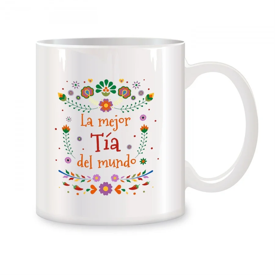 La Mejor Tia Del Mundo Mugs For Tia Aunt Gifts in Spanish Birthday Gifts Novelty Coffee Ceramic Tea Cups White 11 oz