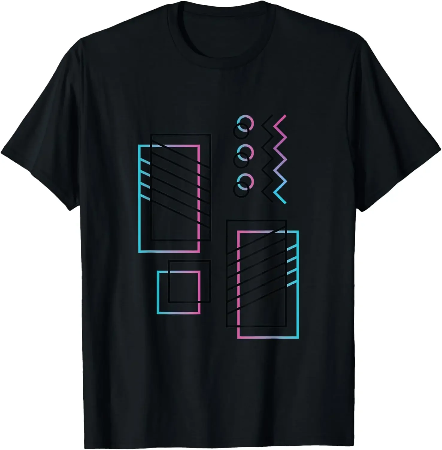 

Retro Geometric Abstract Graphic Tee Men Women Unisex Vaporwave Style T-Shirt