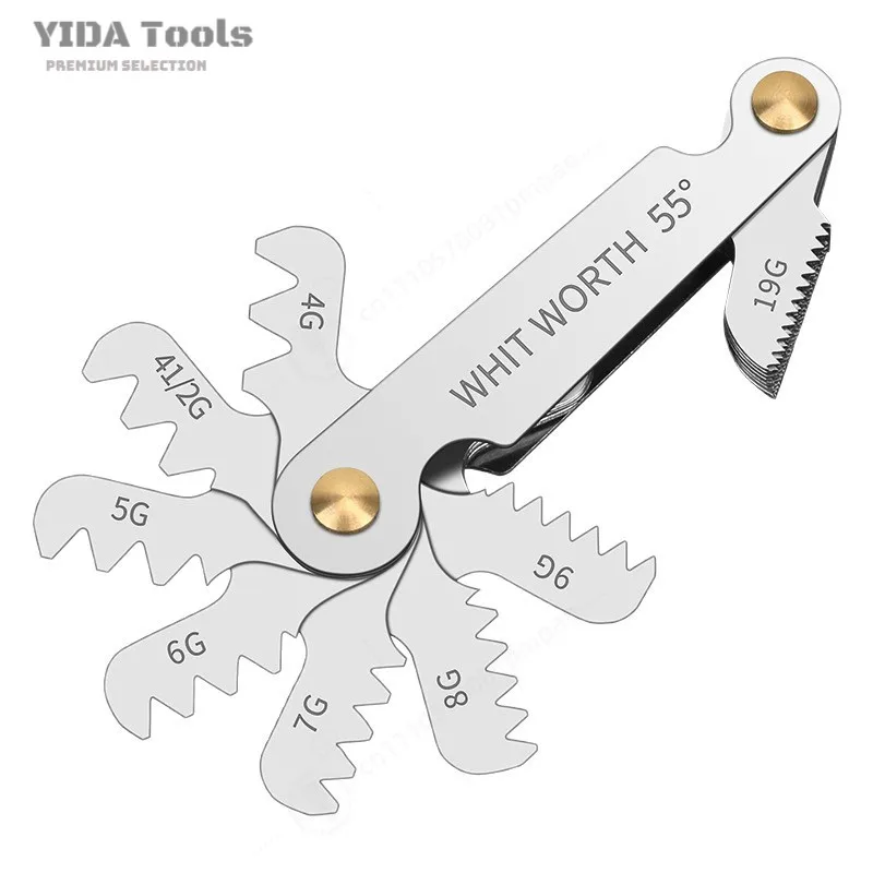 Metric Imperial US Thread Pitch Gauge Set Stainless Steel Screw Measuring Tool Precision Thread Leaf Template For Machining