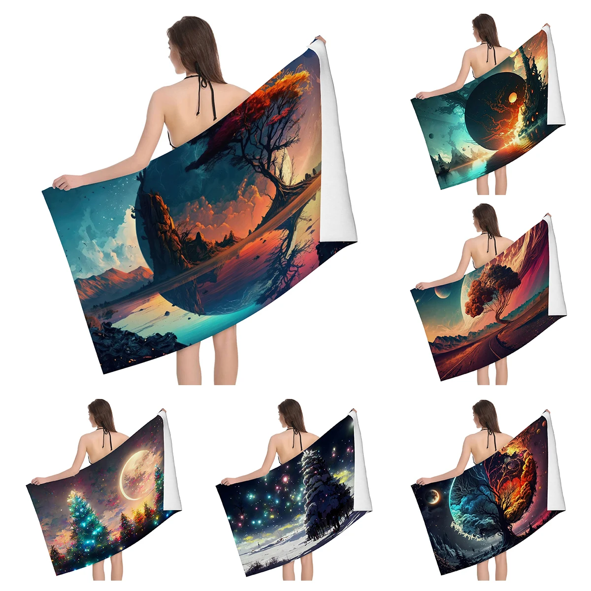 Home bath towels for the body towels Landscape animals bathroom quick drying microfiber beach towel man women large sports towel