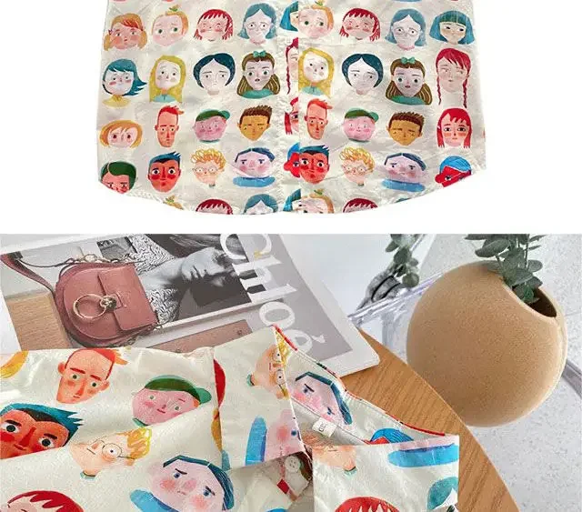 Korean Brand Retro Cartoon Shirts for Women Teens Girls Short Sleeve Summer Blouse Y2K Aesthetic Clothes Loose Oversized Tee Top