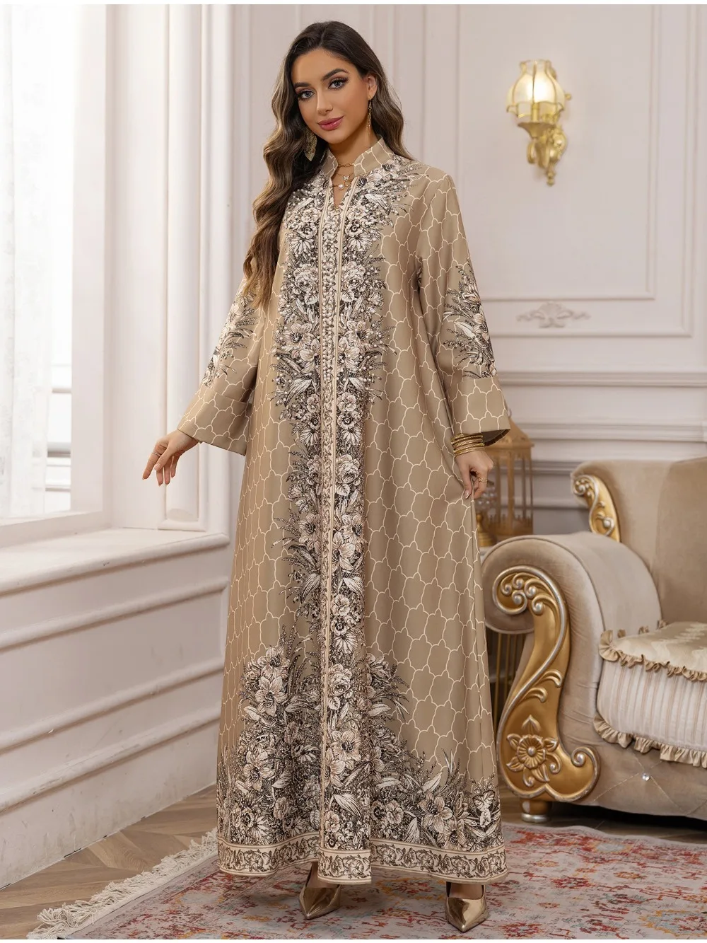 Muslim Dress Women Abaya for Eid Diamond Party Dresses Arab Long Robe Print Abayas Dubai Morocco Kaftan Islam Jalabiya Vestidos