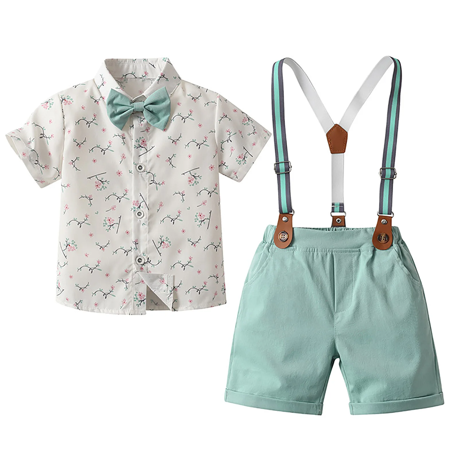 

Kids Summer Clothes Boys Boys Short Sleeved Shorts Suit Comfortable Breathable Fashionable Sling Baby Shirt Suit Button down