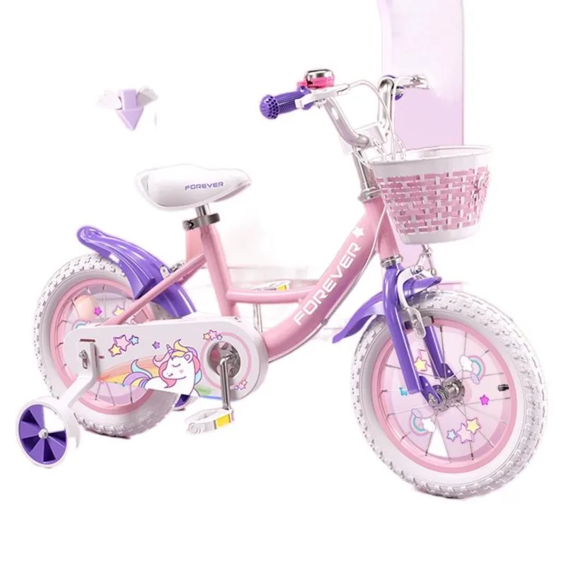 Children's Bicycle 3-6-year-old Girl 12/14/16/18-inch Baby Girl Pedals Children's Bicycle