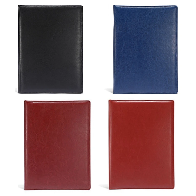 A4 PU Padfolio File Folder Portfolio Business Document Holder Metal Clipboard Pad Document Organizer Holder