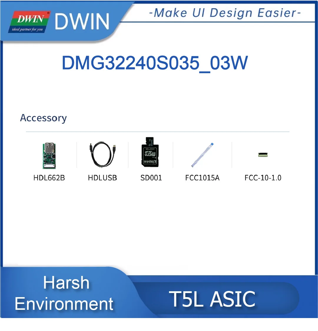 DWIN 3.5 Inch, 320*240 Pixels Resolution, 16.7M Colors, TN-TFT-LCD Support RS232 and RS485 DMG32240S035_03W
