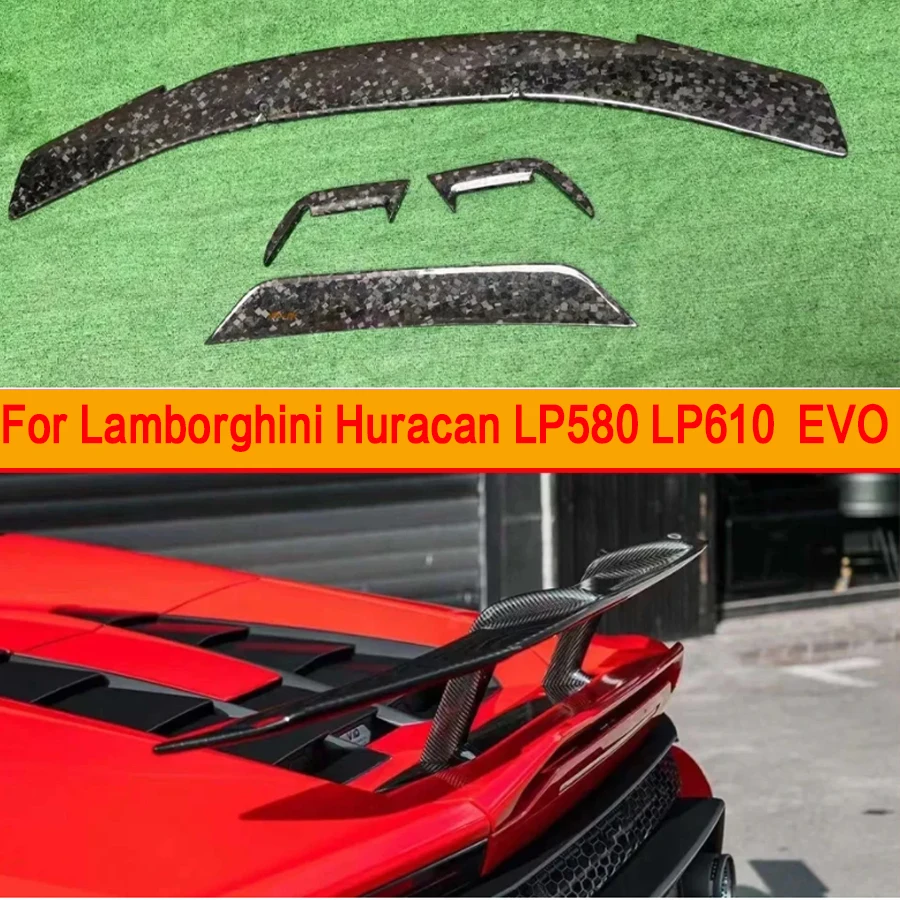 

For Lamborghini Huracan EVO LP580 LP610 N style Carbon Fiber Spoiler Rear Tail fins Spoiler Guide Rear Wing 580 Car Accessories