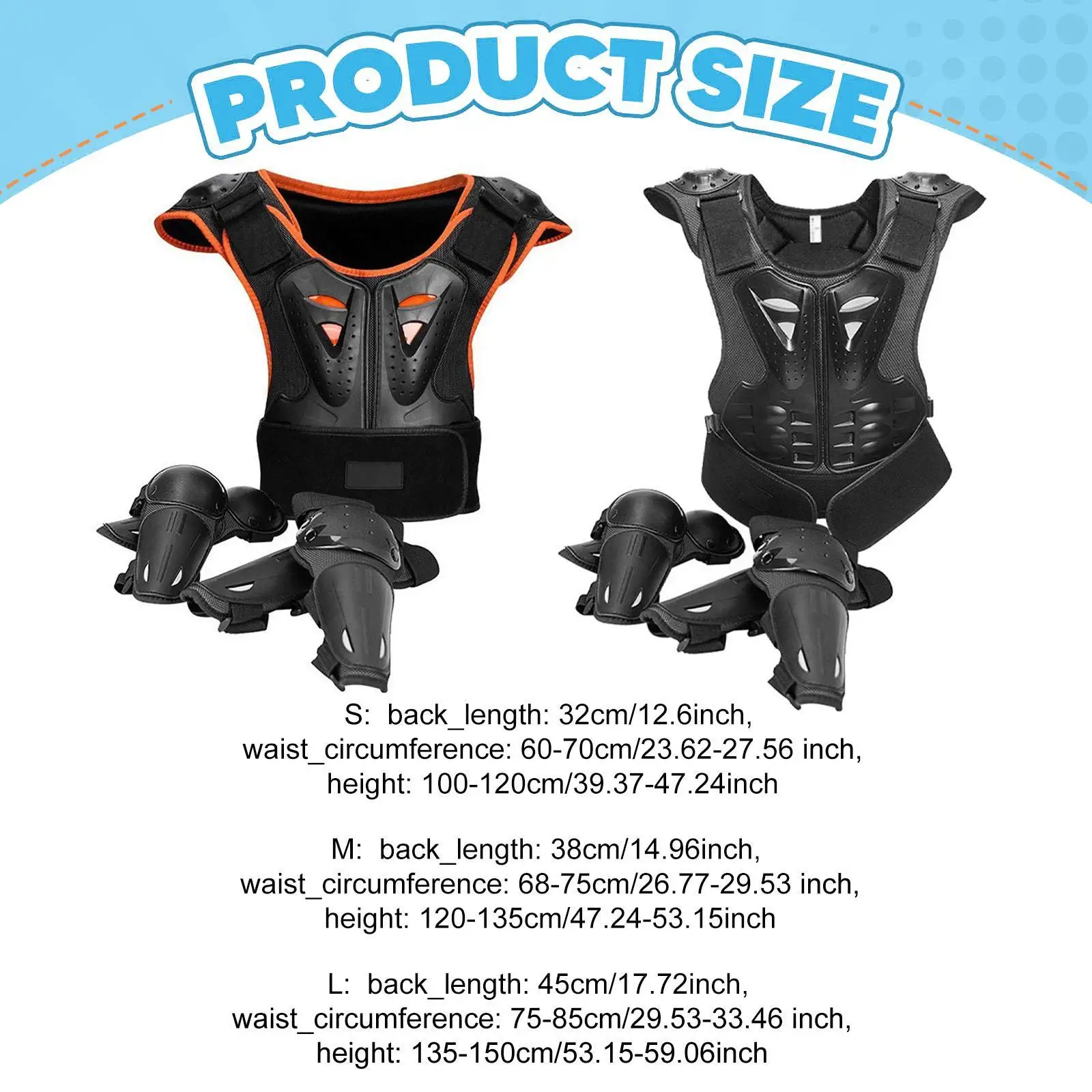 Child Motocross Armor Suit Shock Absorbing Full Body Protection for Scooter Skate BMX Riding Activities