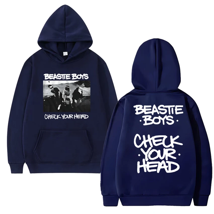 سترة Rock Beastie Boys Check Your Head Album مزدوجة الجوانب مطبوعة بغطاء للرأس للرجال والنساء ملابس الشارع الشهير للجنسين من الصوف