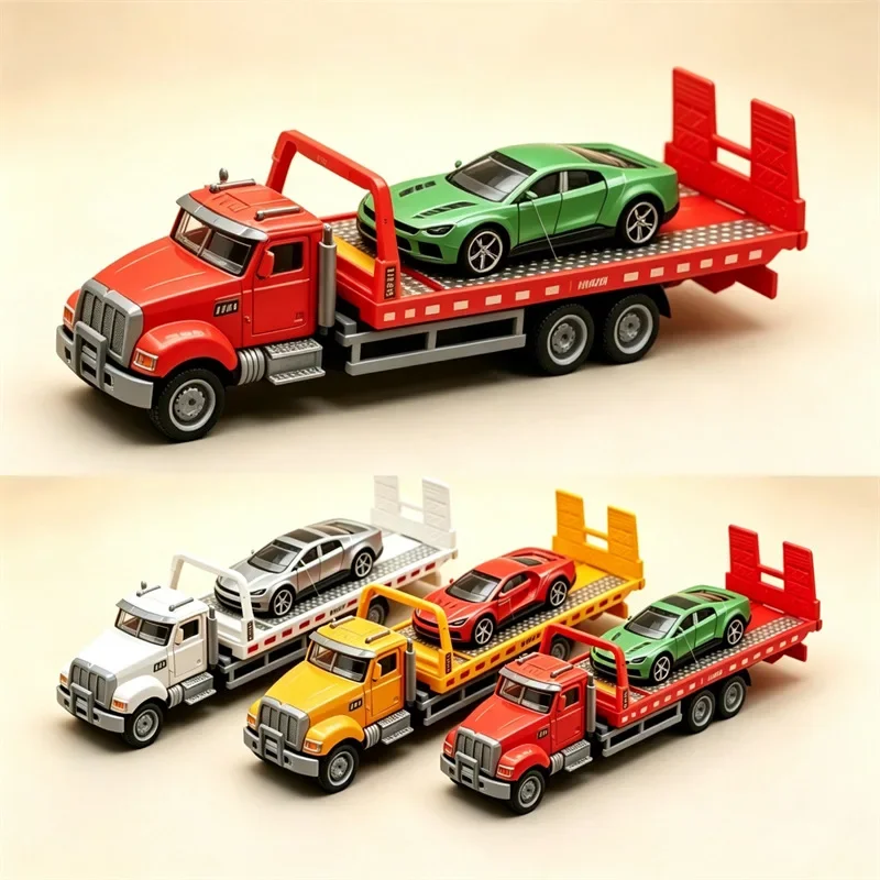1:50 18CM Alloy American Flatbed Truck Model Paid Trolley, Toy Car Model, Hot Sale Home Decoration Hobby Collection