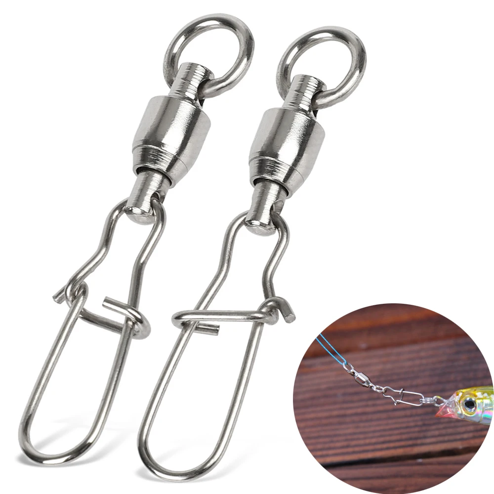 Accessories Corrosion Resistant Lure Hook High Strength Fishing Swivels Ball Bearing Interlock Snap Fishing Line Connector