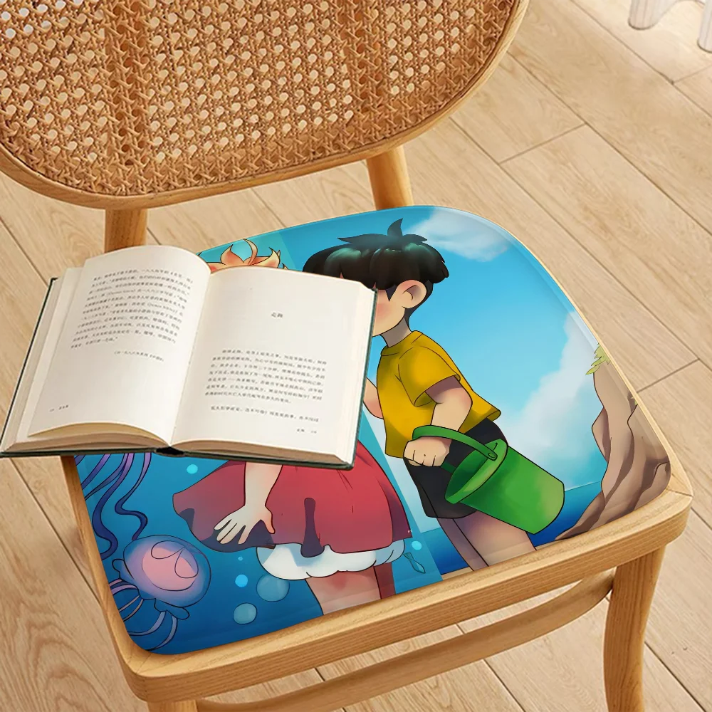 P-Ponyo on the C-Cliff Nordic Printing Seat Cushion Office Dining Stool Pad Sponge Sofa Mat Non-Slip Cushions Home Decor