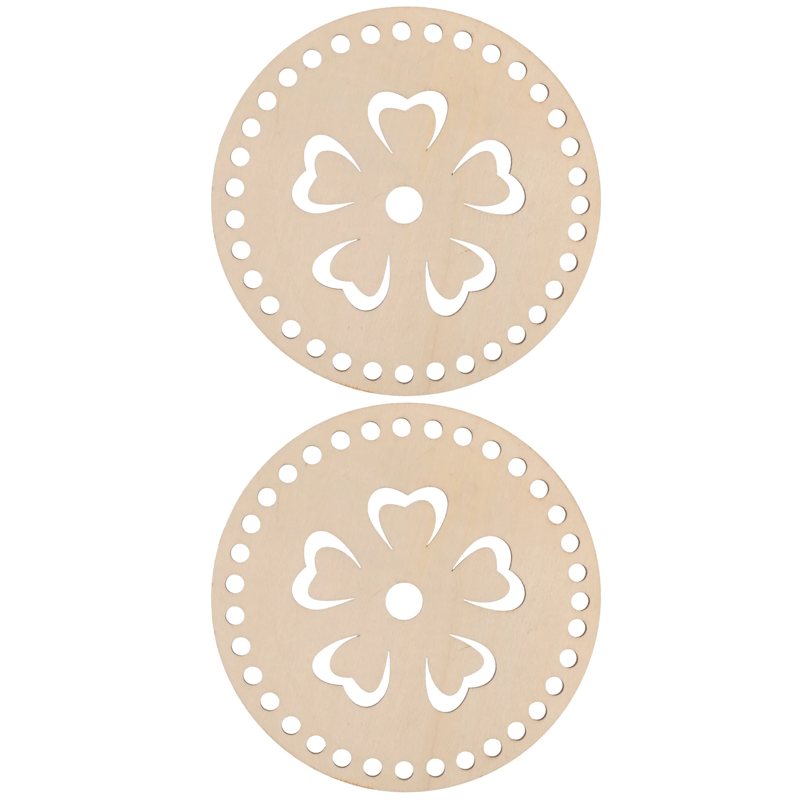 2 Pcs Wood Chips Wooden Bottom Miss Crochet Needles Basket Making Supplies Bag Shaper Pad DIY Base