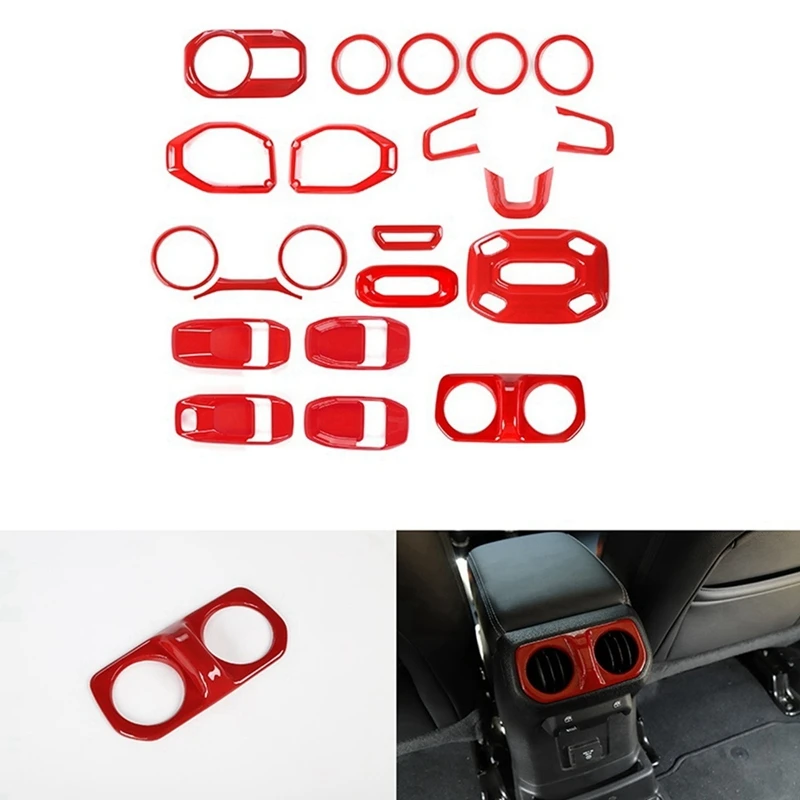 Steering Wheel, Air Conditioning Vent, Reading Light, Speaker For 18-21 Jeep Wrangler JL Gladiator JT 21PCS