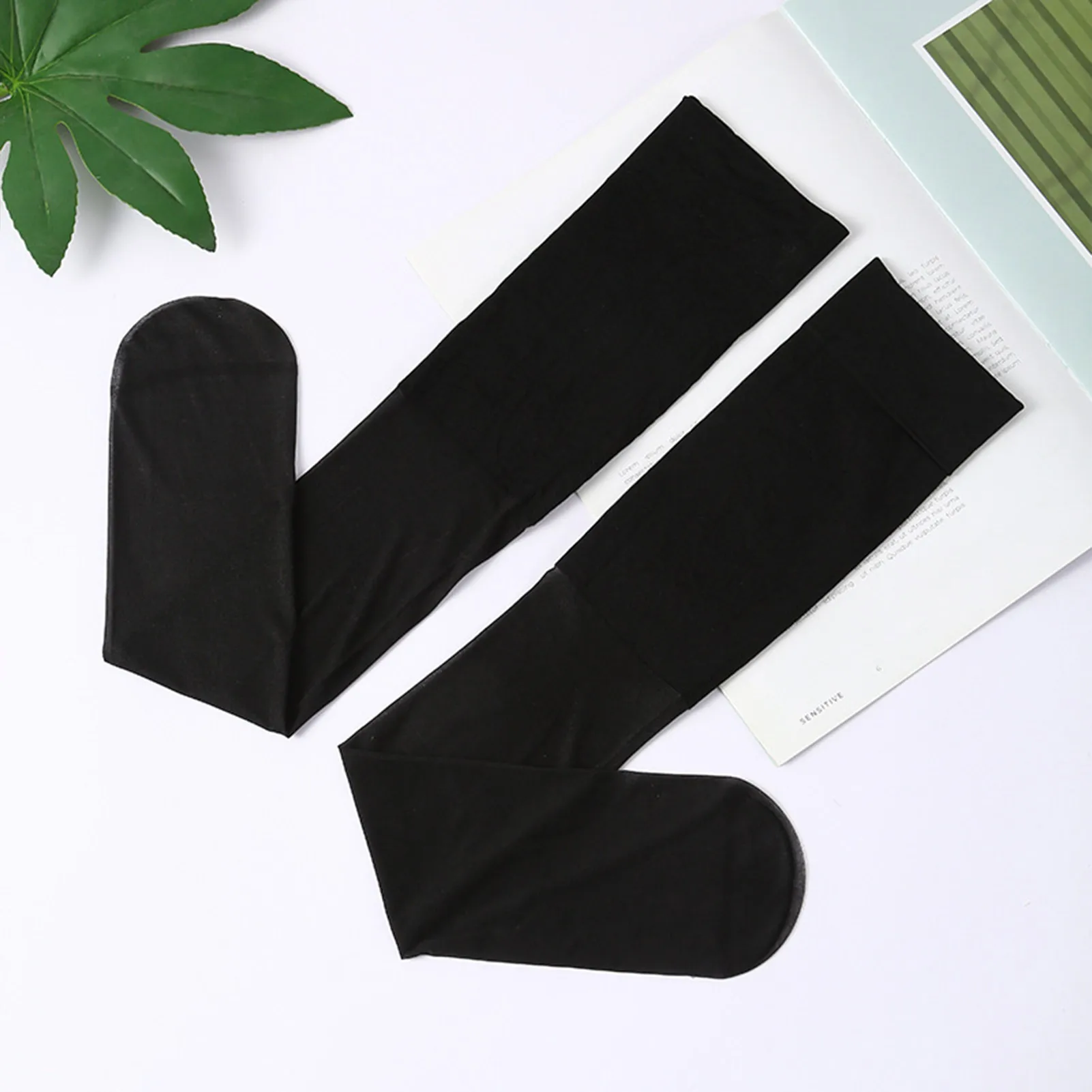 Women's Long Tube Silk Stockings Mugwort Acupressure Shaping Stretch Socks Gift for Women Girlfriend Wife