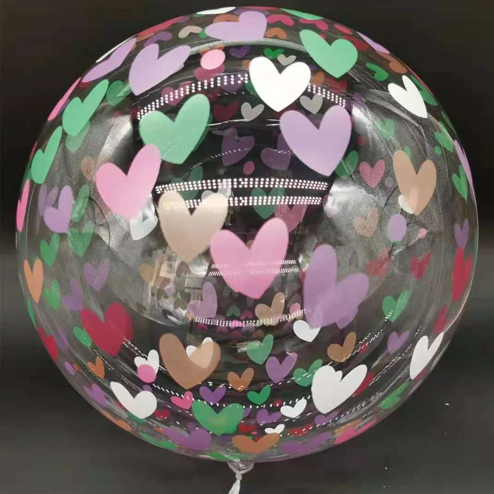 5-50 Stück bedruckte Bubble-Ballons, 20 Zoll, transparente Bobo-Ballons, Ballons mit verschiedenen Motiven für Hochzeits- und Geburtstagsfeiern – Detail 1