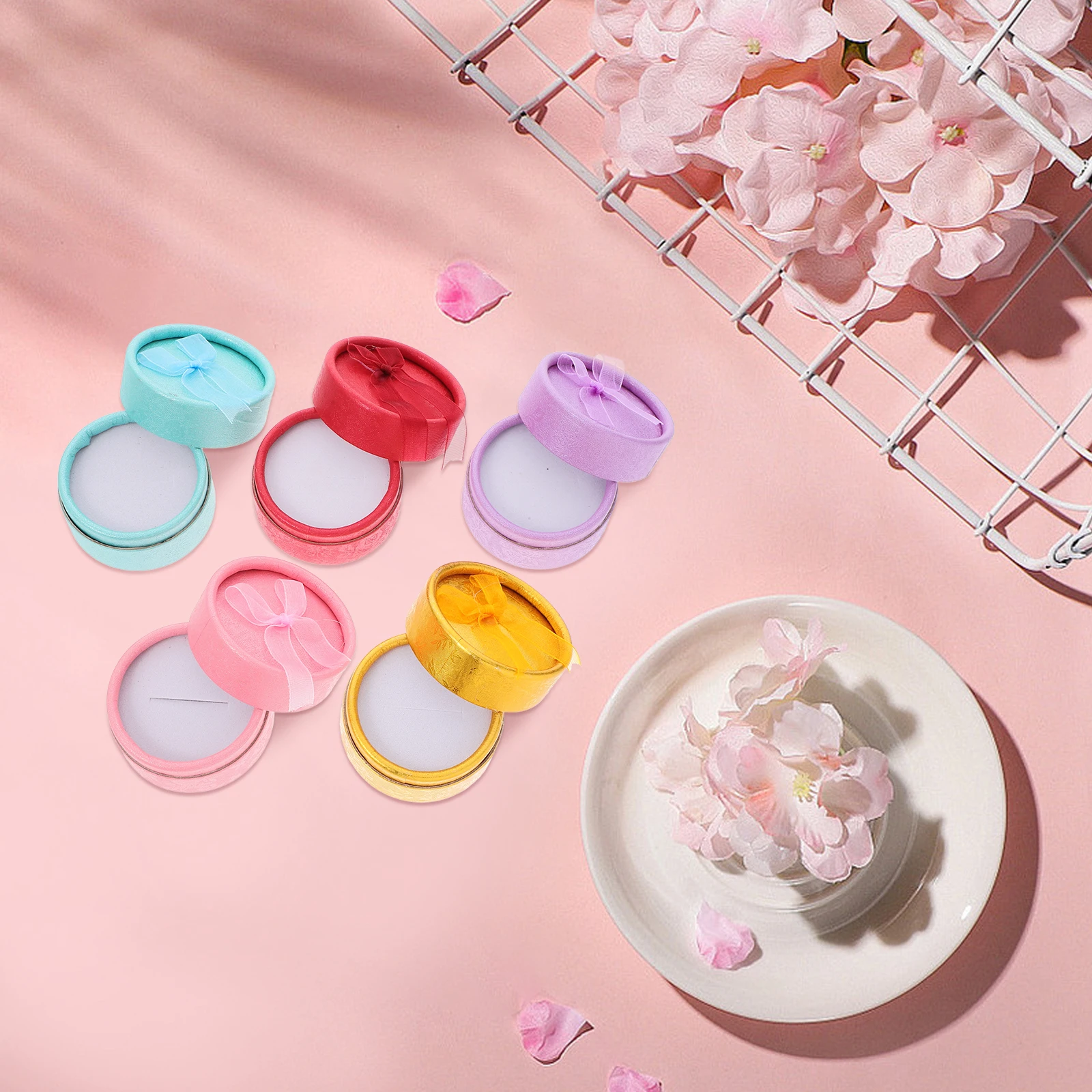 

5 Pcs Jewelry Box Random Color Packing Boxes Bow Tie Ear Stud Storage Cases Gift