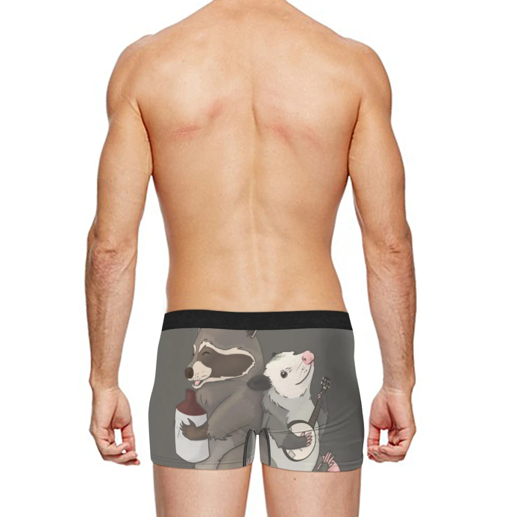 Opossum and a Racoon playing instruments Men Underpants Man Breathable  Boxer Shorts Men's Panties Underwear Gift