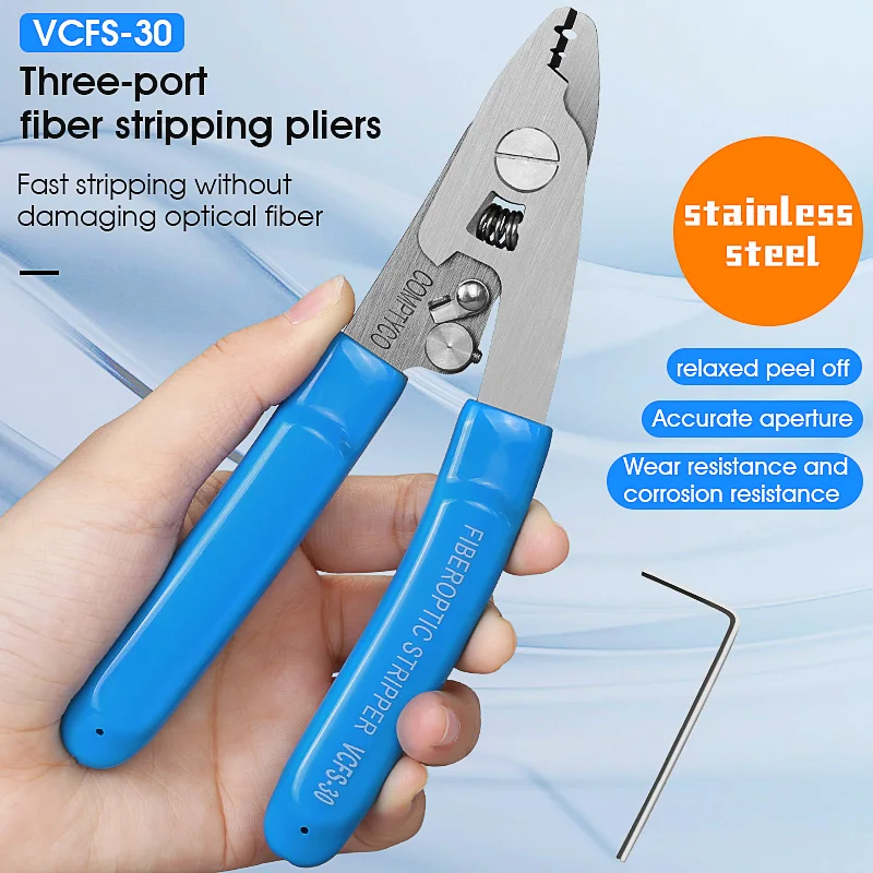 Fiber Optic Tool kit 3mm * 2mm Leather Wire Stripper and VCFS-30/20 Three/Two-port Stripper(Stainless steel) Combination set