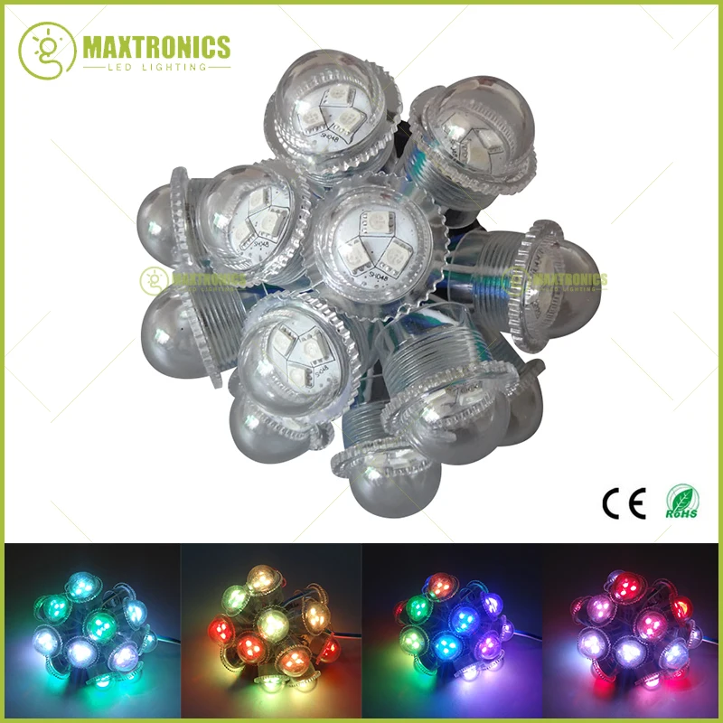 20/30/50 Uds DC12V Ws2811 módulo LED diámetro 26mm cubierta transparente expuesta 3Leds 5050 SMD RGB Led Pixel punto de luz impermeable