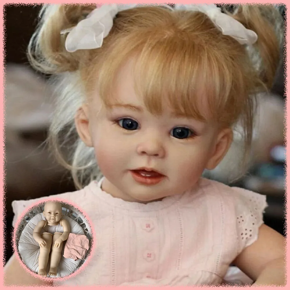 Kit bambola Bonnie Reborn da 28 pollici Parti di bambola fai da te vuote non verniciate non finite con corpo in stoffa Occhi casuali Bambola d'arte da collezione