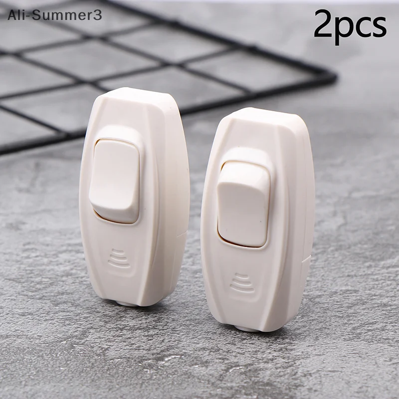 2 قطعة الأبيض مضمنة تشغيل/إيقاف مفتاح بـزر دفع Led أضواء على الانترنت منتصف الاتجاه التحكم التبديل أسلاك الكابينة أباجورة مفتاح الطاقة 10A 250 فولت #1