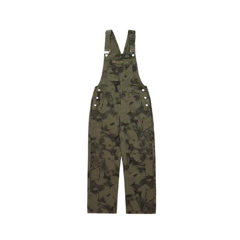Mono vaquero de talla Extra grande para mujer, ropa de calle informal Vintage con tinte anudado, pantalones largos, colección Otoño Invierno, otro 00%