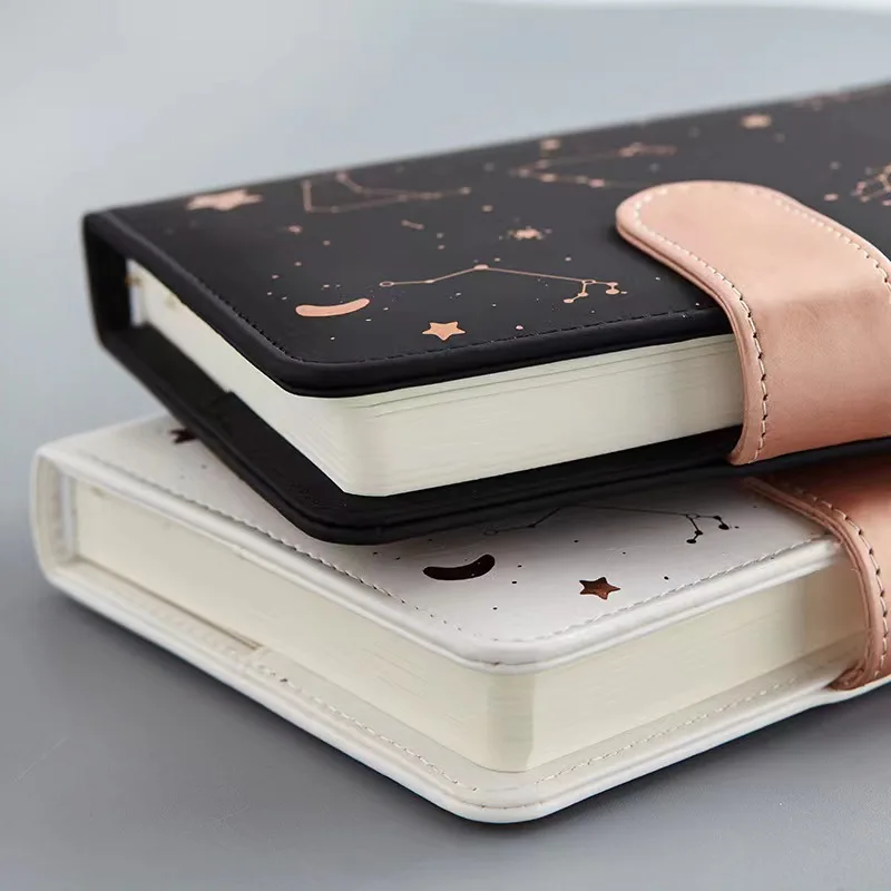 Constellation Cover Agenda Planner Notebook Undated Starry Sky A6 Soft PU Leather Small Diary Full Year Undated Daily&Monthly