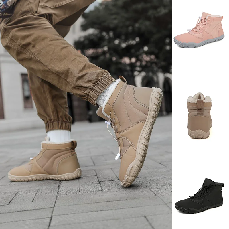 

Мужские и женские теплые зимние ботинки, утолщенная плюшевая подкладка, нескользящая подошва, стильный высокий верх для зимы на открытом воздухе