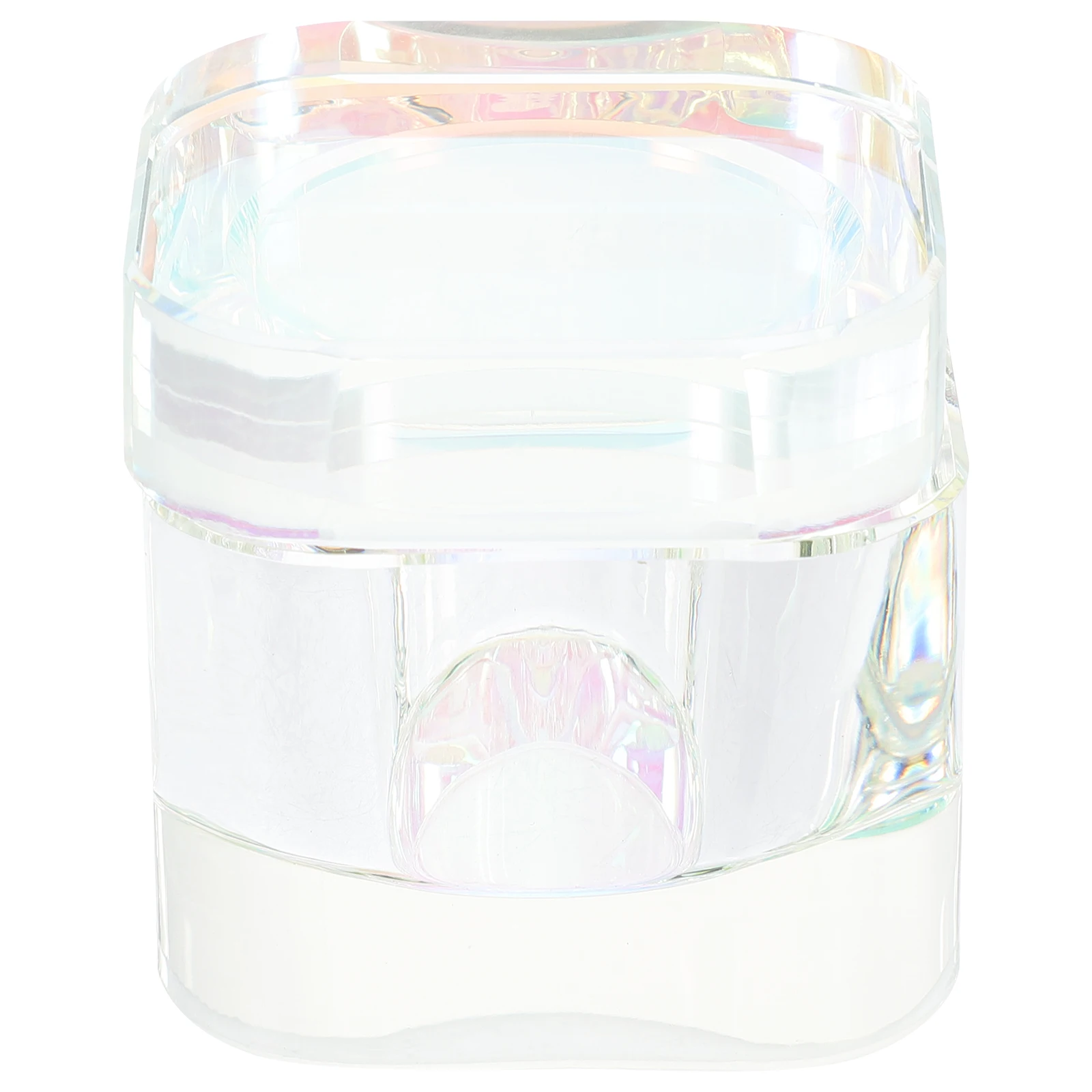 

Crystal Glass Nail Dish Bowl For Acrylic Nails Manicure Dappen Cup Lid Lightweight Portable Nail Powder Holder Glitter
