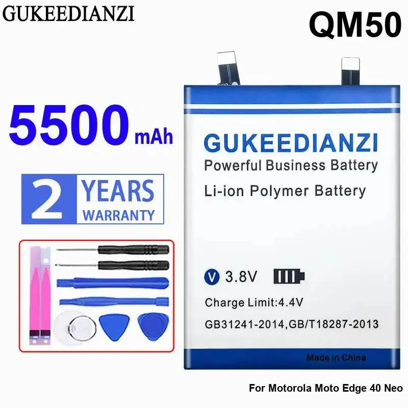 

High Capacity 5500Mah For Motorola Moto Edge 40 Neo Mobile Phone Battery QM50 Long-Lasting