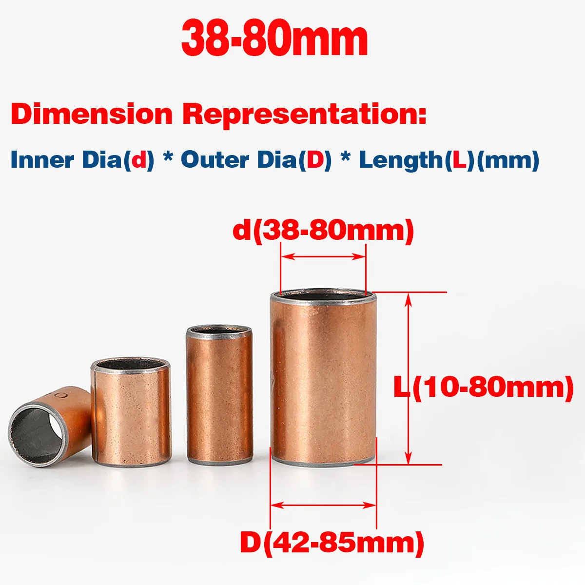 

Copper Alloy Self-lubricating Composite Bearing Bushing Sleeve Various Sizes