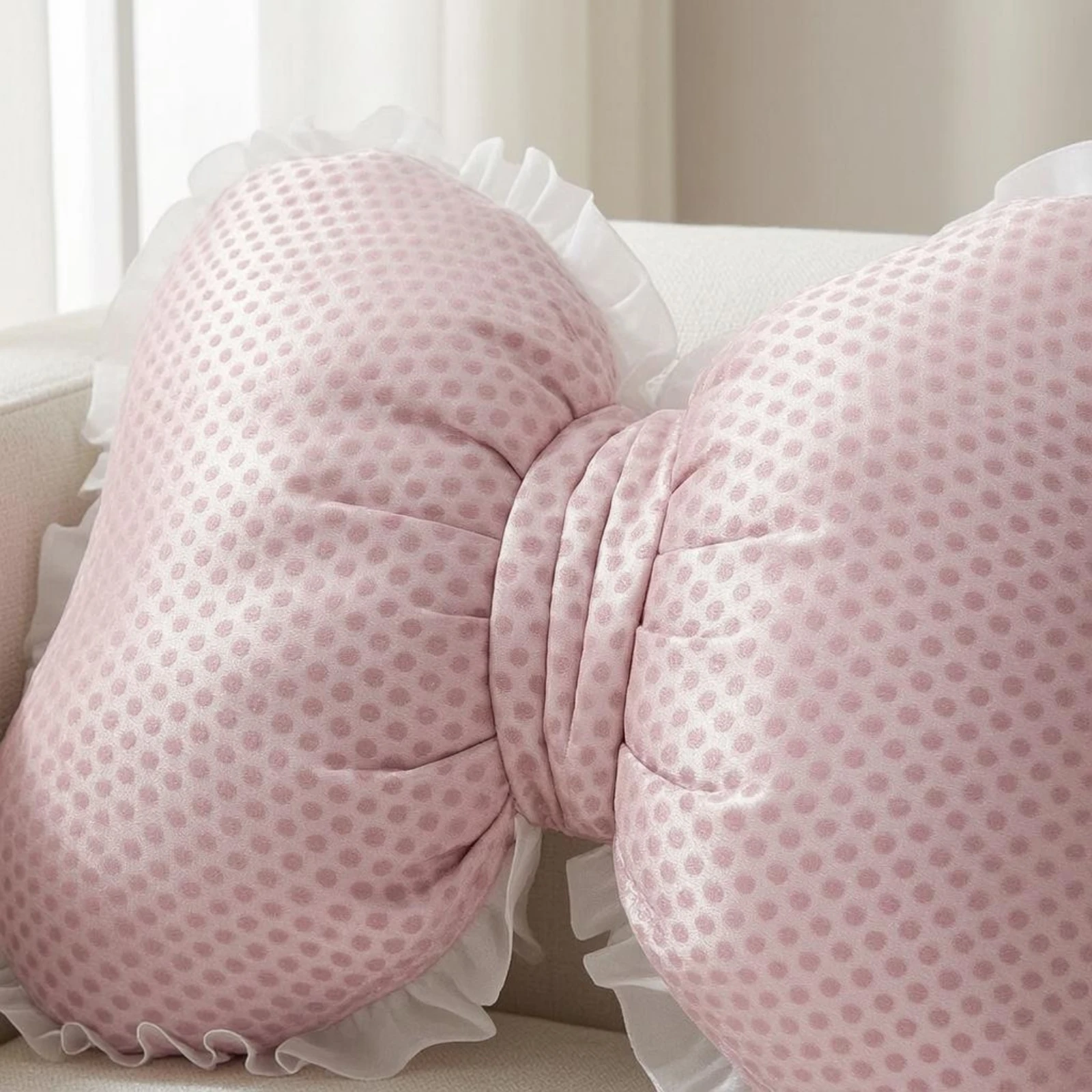 Bow Shaped Throw Pillow Soft Padded Bow Pillow Home Decor Cute Easy to Clean for Sofa, Bedroom