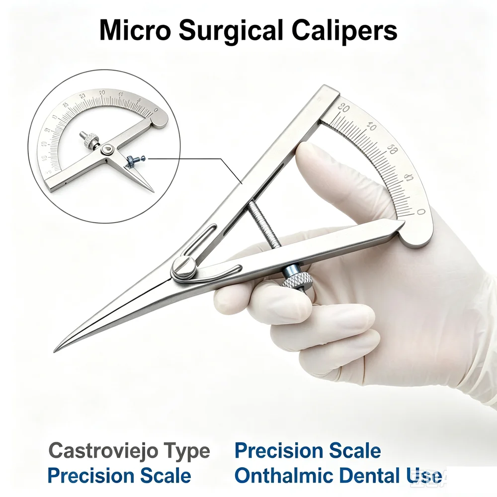 1PCS Castroviejo Eyelid Caliper Dental Surgical Ophthalmic Precision Medical Equipment for Eye Surgery