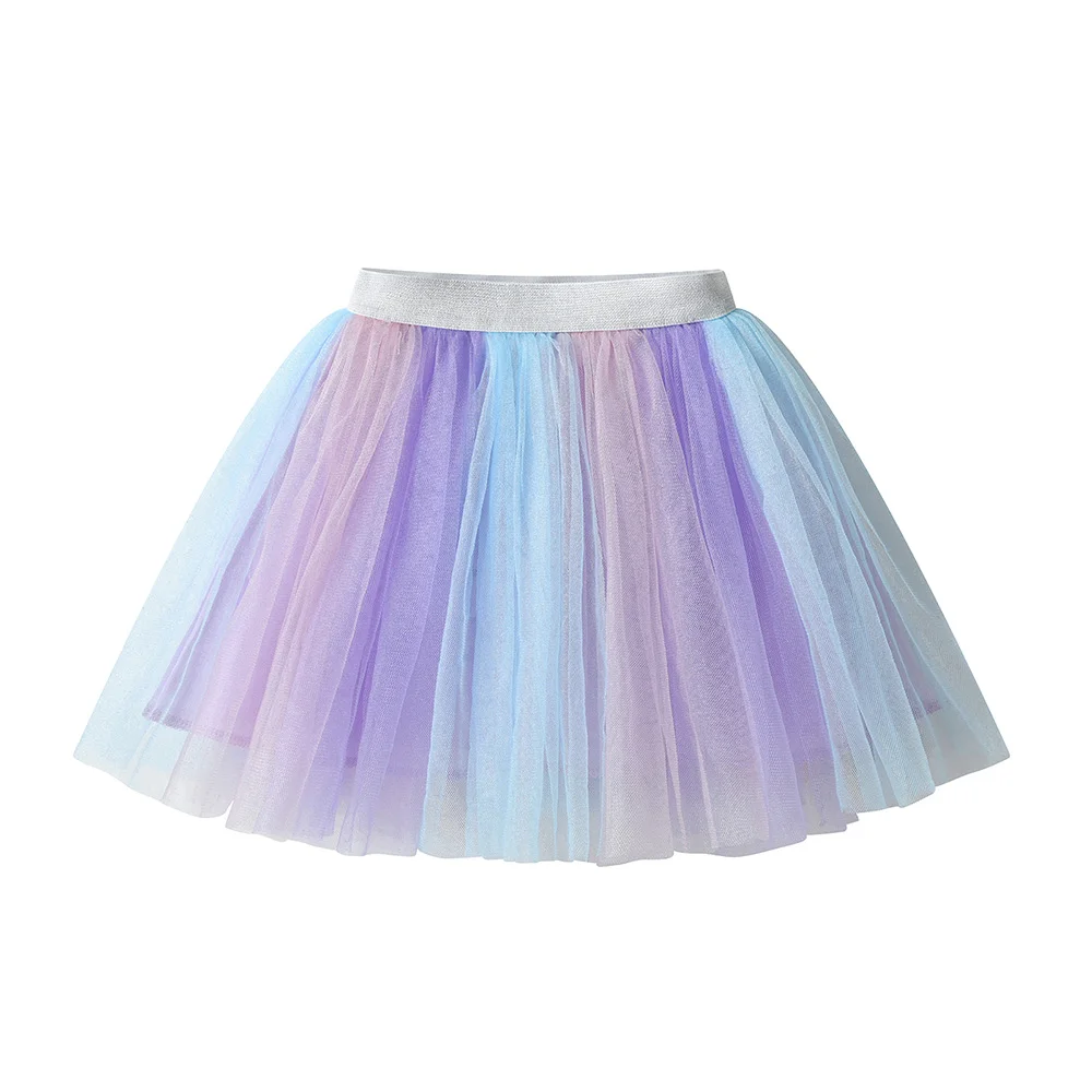 

VIKITA Girls Rainbow Skirt Layered Gradient Soft Princess Tulle Tutu Skirts for Birthday Dance Performance Festive Costumes