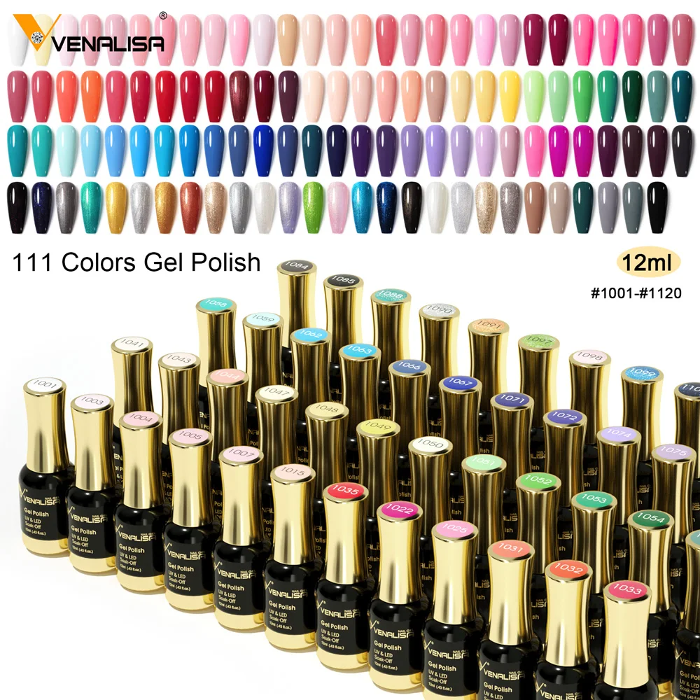 VENALISA Nowipe Top Coat Nail Gel Polish 12ml Glass Gel Nail Polish HEMA Free TPO Free Soak Off UV LED Long Lasting Gel Varnish