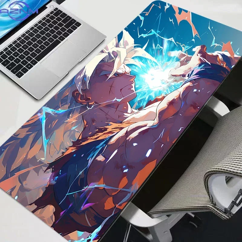 Dragon Ball Kid Goku with Dragon Ball Anime Mouse Pad, Rubber Non Slip Gaming Desk Mat, Solid Orange Background HD Print Mouse P